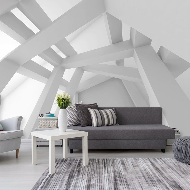3D Wallpaper Geometric Ceiling